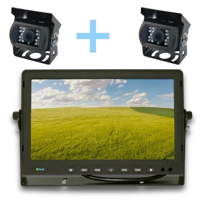 Kit de visión trasera Yatek Pantalla AHD de 10,1″ + 2 cámaras 1080P para aparcamiento Yatek