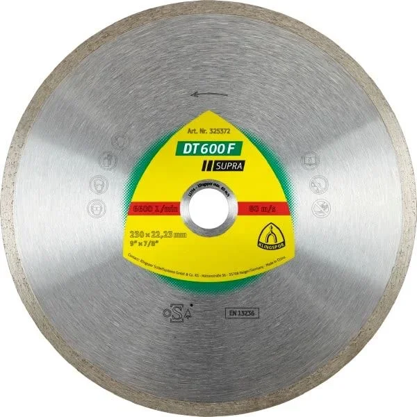 Klingspor 325369 Discos de Corte Diamantados para Amoladoras Angulares, DT 600 F, 125 mm x 22.23 mm, 12200 RPM