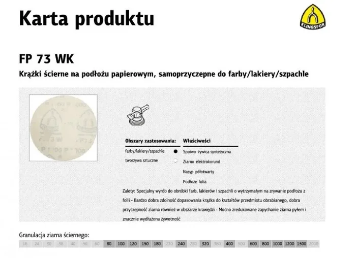 Klingspor Krążek Abrasivo Autoadhesivo 125mm FP73WK Grano 800, 100 Piezas, ideal para lijado ultrafino y acabados perfectos en metal, madera y plásticos, alto rendimiento