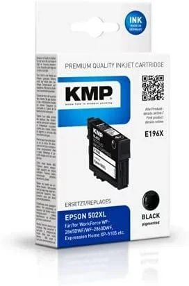 KMP – Tinta E196X (sustituye a Epson 502XL (T02W1), Color Negro