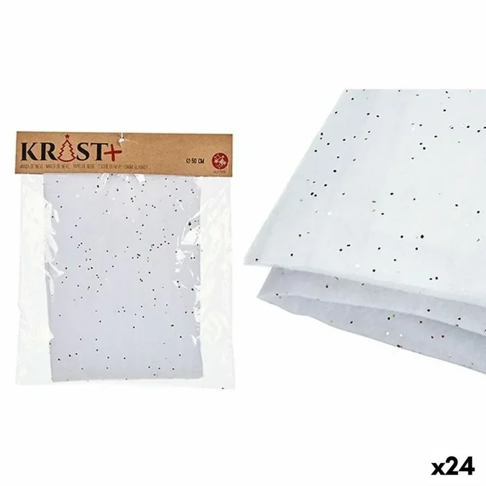 Krist+ Accesorio para Belén de Navidad Alfombra Blanco 50 x 0,01 x 50 cm (24 Unidades)