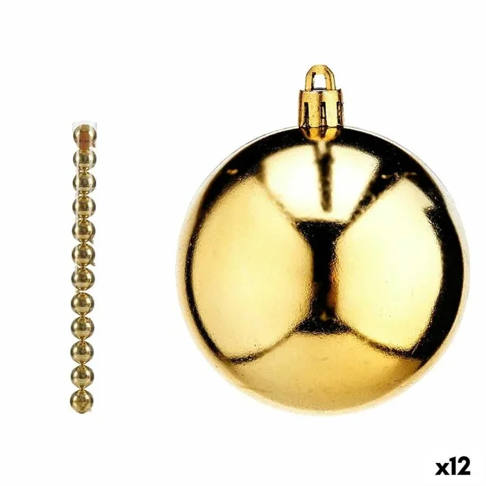 Krist+ Set de Bolas de Navidad Dorado PVC Ø 7 cm (12 Unidades) – Marca EAN: 4899888658726