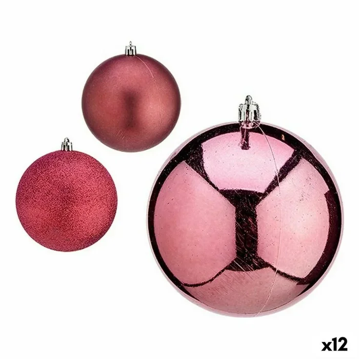 Krist+ Set de Bolas de Navidad Rosa Plástico 10 x 11 x 10 cm (12 Unidades) S3627620 – EAN: 4899888648673