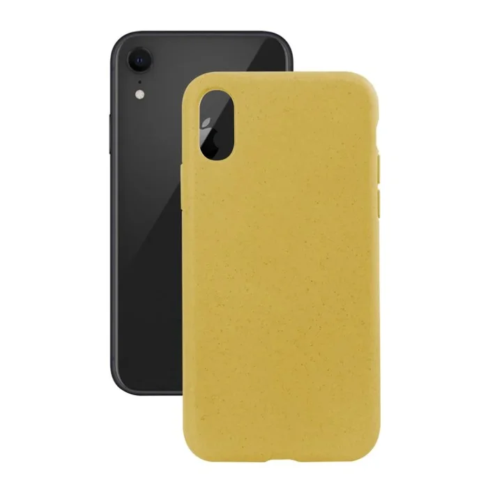 KSIX smart your tech Funda Ecológica para iPhone XR, Semirrígida, Amarillo