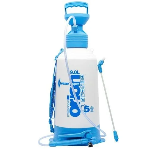 Kwazar 20010035 bomba Industrial rociador de la presión pulverizador con junta Viton Orion Pro Plus 12 L, blanco / azul, 24 x 24 x 75 cm