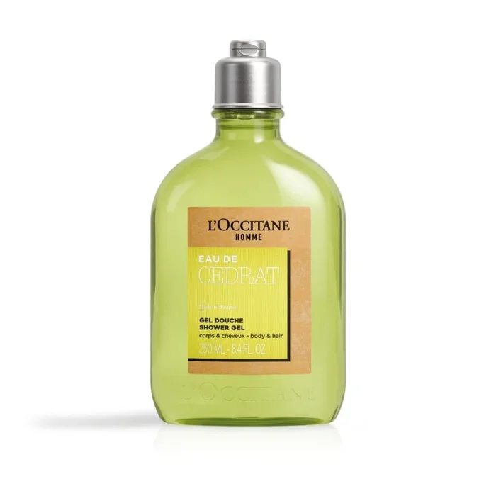L’OCCITANE – Gel de ducha cuerpo y cabello Eau De Cédrat – 250 ml – Fabricado en Francia
