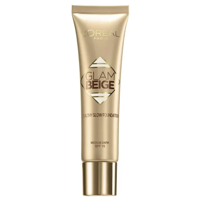 L’Oréal Paris Glam Beige Base de maquillaje Efecto Bonne Mine piel media a oscura – Medio oscuro, Juego de 3 (3 x 30ml)