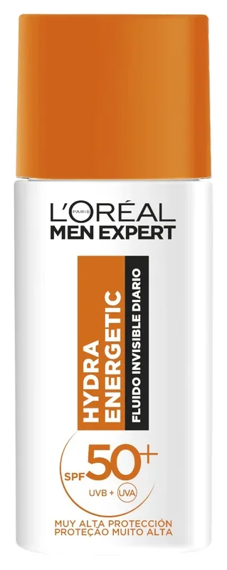 L’Oréal Paris Men Expert Hydra Energetic Fluido Invisible Diario FPS 50+ Crema Hidratante con Protección Solar