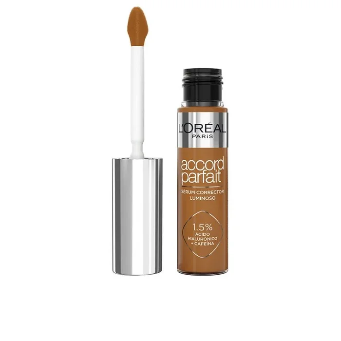 L’Oréal Paris Sérum Corrector Iluminador, Cobertura Media, Acabado Radiante, con 1,5% Ácido Hialurónico y Cafeína, Accord Parfait, Tono 9N, 10ml