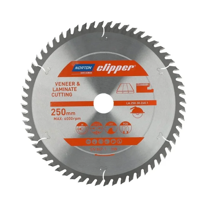 Lame carbure Mélaminé 250×2.8/2.0×30 Z60 NORTON CLIPPER – 70184608145