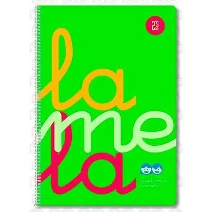 Lamela cuaderno espiral 80h folio 90gr cuadrícula 5×5 c/margen pp verde fluor -5u-