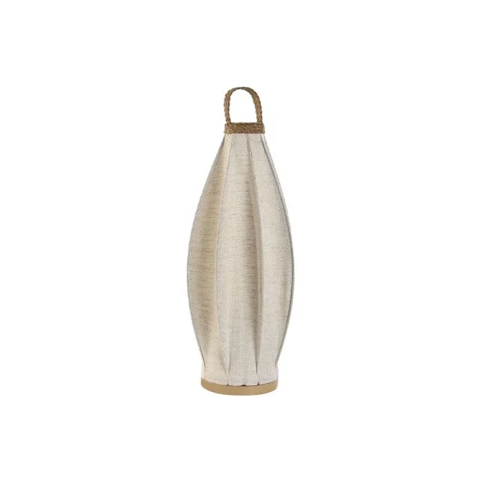 Lámpara de mesa home esprit marrón lino metal cuerda 25 x 25 x 60 cm
