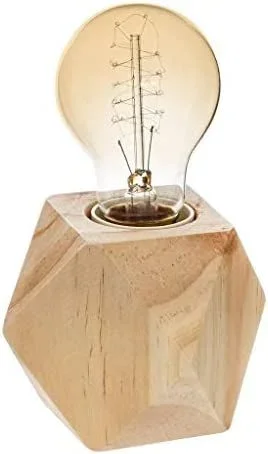 Lampara de mesa madera e27 (bombilla no incluida)