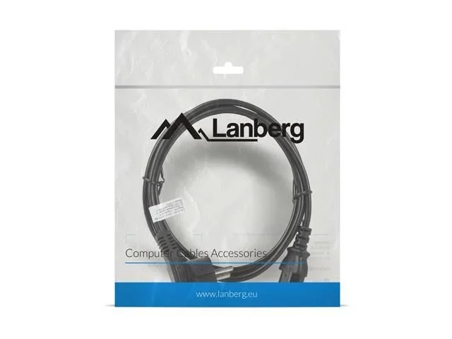 Lanberg CA-C13C-10CC-0018-BK cable de transmisión Negro 1,8 m C13 acoplador CEE7/7