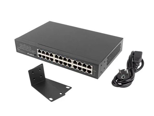 Lanberg RSGE-24 switch No administrado Gigabit Ethernet (10/100/1000) 1U Negro