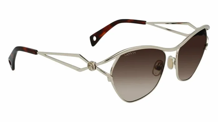 Lanvin LNV114S Sunglasses, 740 Gold/Gradient Brown, 58 Women’s