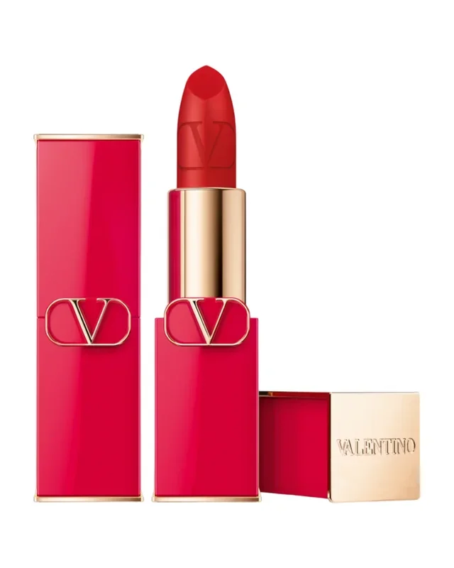 Lápiz labial cremoso mate Valentino Rosso 211A / Recargable, alta pigmentación y duración, textura suave y acabado mate, color intenso, 3.5 g