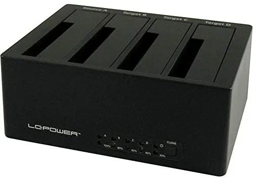 LC-Power LC-DOCK-U3-4B base de conexión para disco duro USB 3.2 Gen 1 (3.1 Gen 1) Type-A Negro