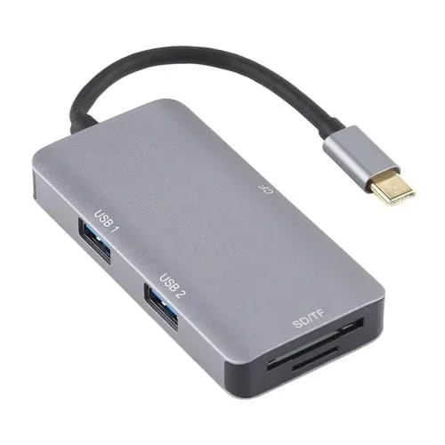 Lector de Tarjetas USB-C OTG Multifunción 5 en 1 con Dual USB 3.0, CF, TF y SD