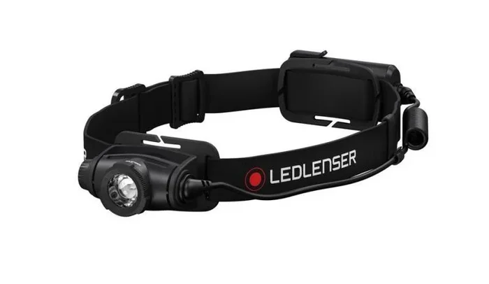 Ledlenser Linterna frontal LED H5 Core, 350 lúmenes, impermeable IP67, enfocable, giratoria, regulación gradual, funcionamiento con 2 pilas AA, haz de luz de 160m, incluye pilas, Headlamp