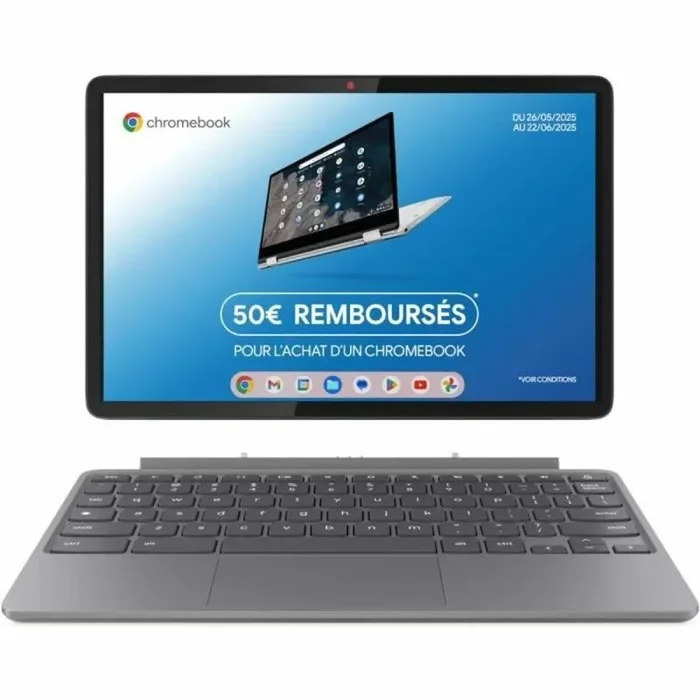 Lenovo Chromebook Duet 11M889 MediaTek Kompanio 838 27,8 cm (10.9″) Pantalla táctil WUXGA 8 GB LPDDR4x-SDRAM 128 GB eMMC Wi-Fi 6 (802.11ax) ChromeOS Francés Gris