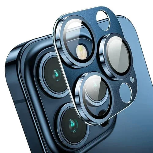 Lente de Cámara Enkay para iPhone 15 Pro y 15 Pro Max Antirreflectante Aleación de Aluminio Película de Vidrio Templado (Azul Oscuro)