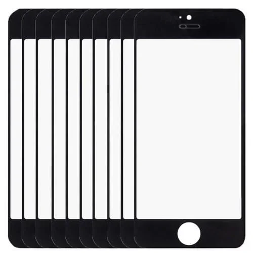 Lente de Cristal Exterior Pantalla Frontal Apple iPhone 5 / 5S (10 Unidades) (Negro)