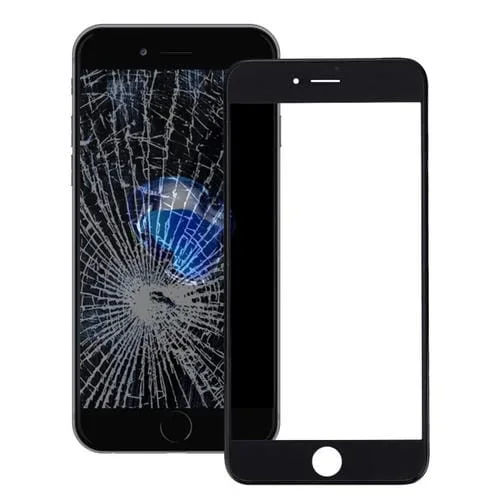 Lente de Vidrio Exterior con Marco de Bisel y adhesivo OCA Pantalla LCD Frontal Apple iPhone 7 Plus (Negro)