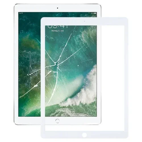 Lente de Vidrio Exterior Pantalla Frontal Apple iPad Pro 12.9 con Adhesivo Ópticamente Transparente (Blanco)