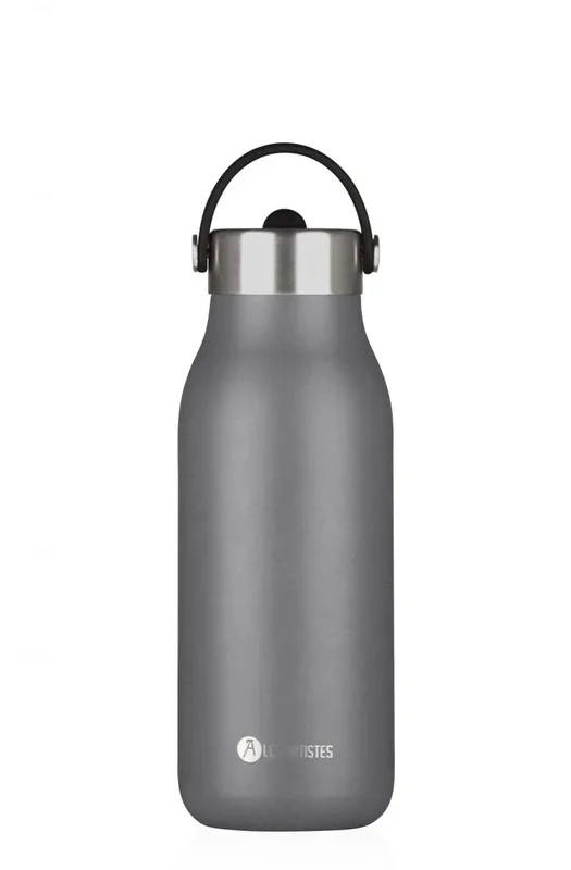 Les ARTISTTES Paris A-2390 Bottle’Up 2.0, termo 1 litro, botella isotérmica sin BPA, reutilizable, mantiene caliente 12 horas y frío 24 horas, asa, acero inoxidable, diseño gris