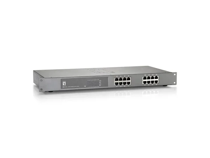 LevelOne Switch Gigabit Ethernet PoE de 16 puertos, 802.3at PoE+, 240W