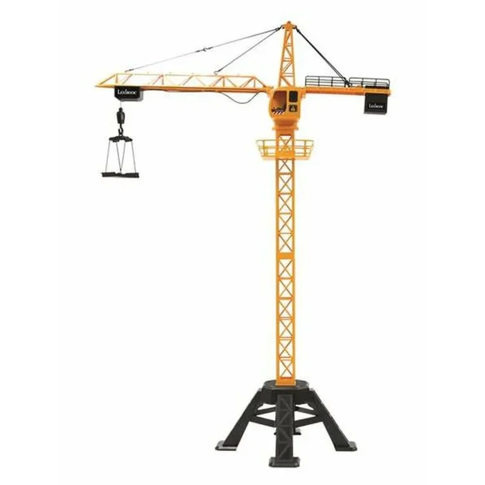 LEXIBOOK, Crosslander® Pro, Grúa RC, Grúa Gigante teledirigida, Altura 1,28 m, Levanta hasta 500g, Multidireccional, Efectos sonoros y Luminosos, Amarillo, RCP35