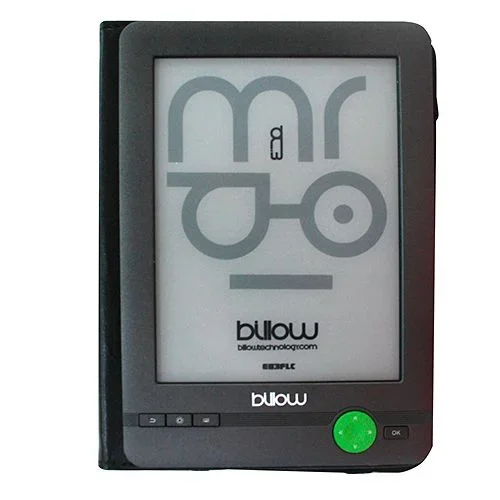 Libro de tinta electronica + funda billow pantalla de 6 panel e-ink pvi 800×600 4gb lector micro sd con luz frontal light black
