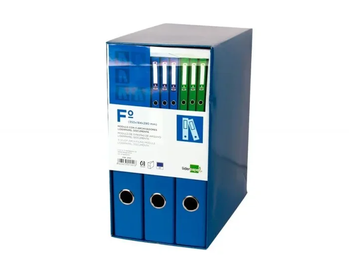 Liderpapel MD31 carpeta Caja de cartón, Cloruro de polivinilo (PVC) Azul