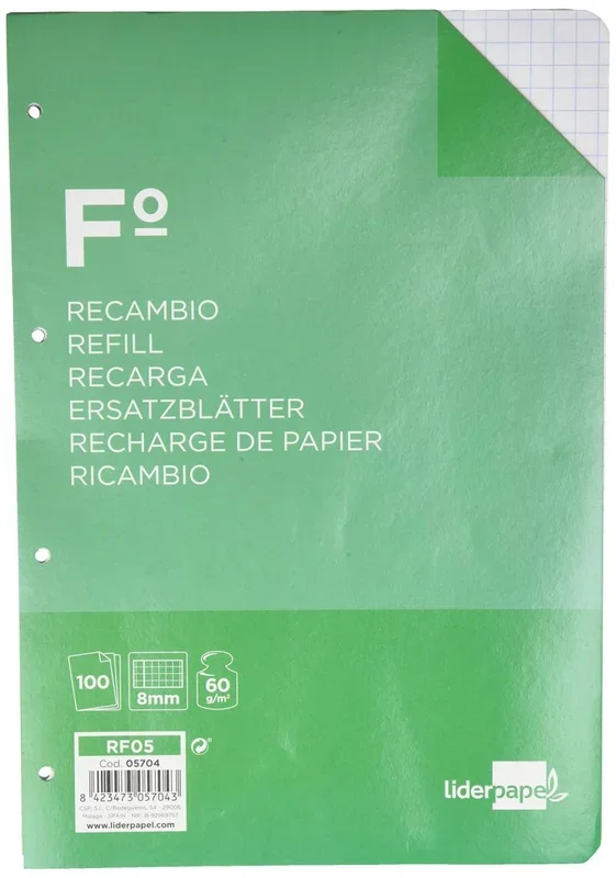 Liderpapel RF05 papel milimétrico A4 60 g/m² 100 hojas