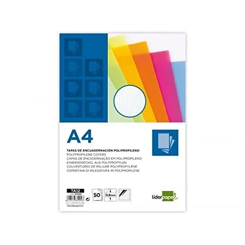 Liderpapel TA12 cubierta A4 Polipropileno (PP) 50 pieza(s)