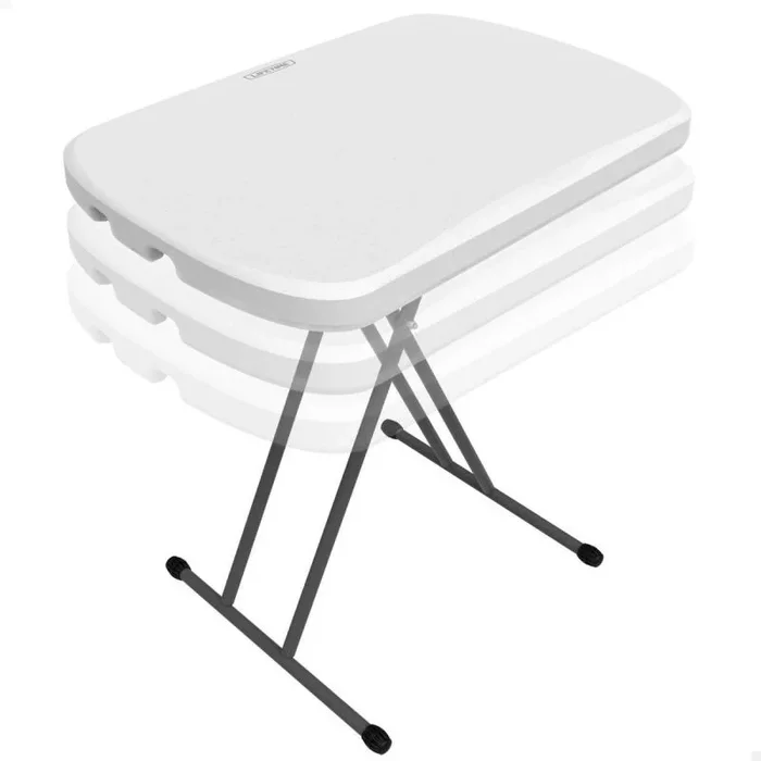LIFETIME 92101 – Mesa auxiliar plegable ajustable en altura 66x46x61-71 cm