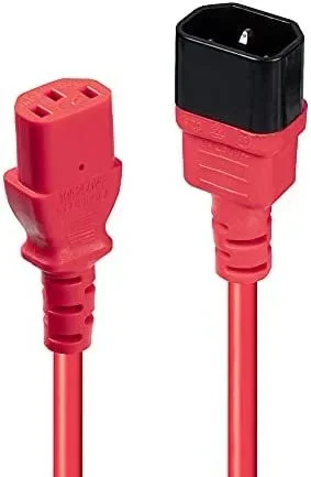 Lindy 30477 cable de transmisión Negro, Rojo 1 m C14 acoplador C13 acoplador