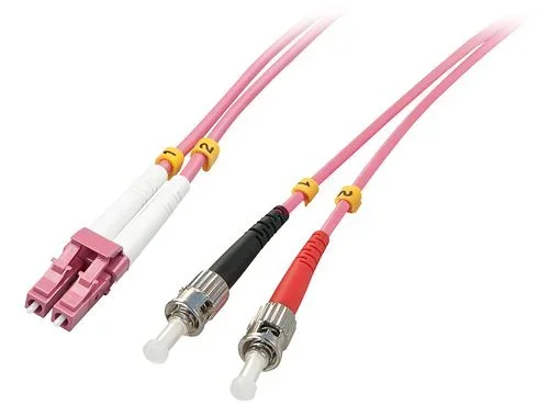 Lindy 46355 cable de fibra optica 15 m LC ST OM4 Rosa