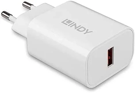Lindy 73412 cargador de dispositivo móvil Smartphone, Tableta Blanco Corriente alterna Carga rápida Interior, Exterior