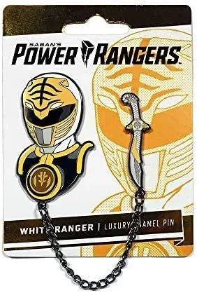 Lineage Studios Mighty Morphin Power Rangers – Juego de pines para solapa, color blanco