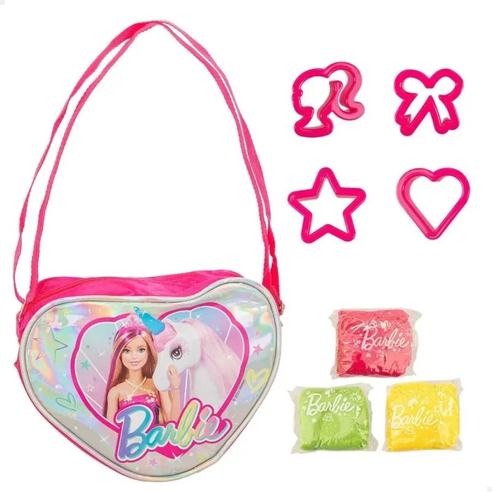 Lisciani – BARBIE Fashion Bag – Set de Manualidades con 300g de Plastilina y 4 Moldes – Juguete Multicolor Creativo para Niños y Niñas A partir de 4 Años – Ideal para Crear y Decorar
