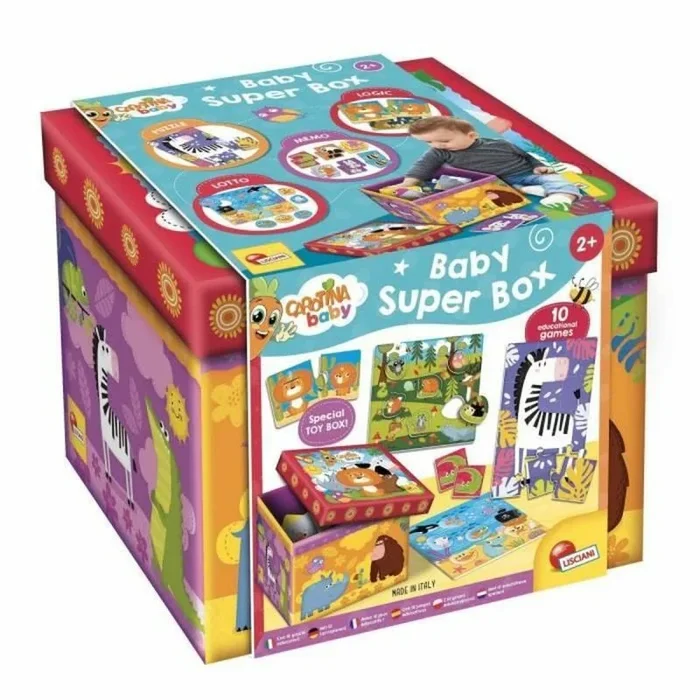 Lisciani – CAROTINA BABY Super Box – Caja de Colores con Juegos Educativos Gigantes – Para Niños 1+ – Con Puzzles, Memo y Juegos de Asociación – Actividad de Aprendizaje Divertida y Educativa