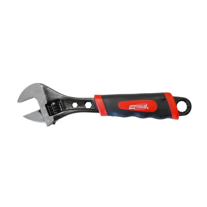 Llave Ajustable Awtools Tipo Svedes con Mango de Goma 300mm, herramienta resistente y cómoda para ajuste de tuercas y pernos, alta durabilidad y precisión