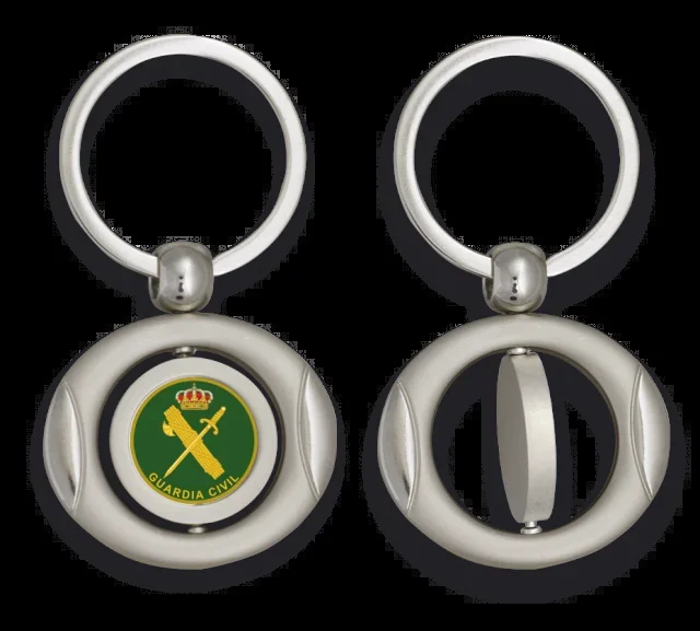 Llavero Oval Giratorio Con Chapa Albainox, De Metal, Personalizable, En Caja Presentación, Guardia Civil, 09430gr1010