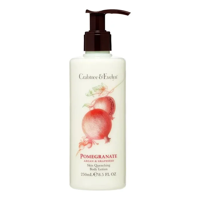 Loción corporal Crabtree & Evelyn Pomegranate Argan and Grapeseed, hidratante intensiva, nutre y revitaliza la piel, fórmula refrescante y nutritiva, 250 ml