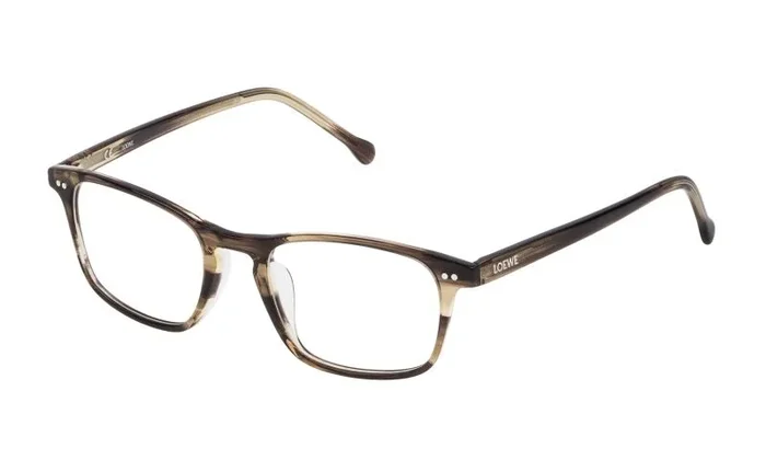 Loewe VLW9584906YH Monturas de Gafas, Shiny Streaked Brown, 55 Unisex