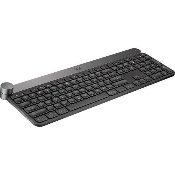 Logitech craft teclado inalambrico usb con disco selector – retroiluminacion – teclas esfericas concavas – color negro