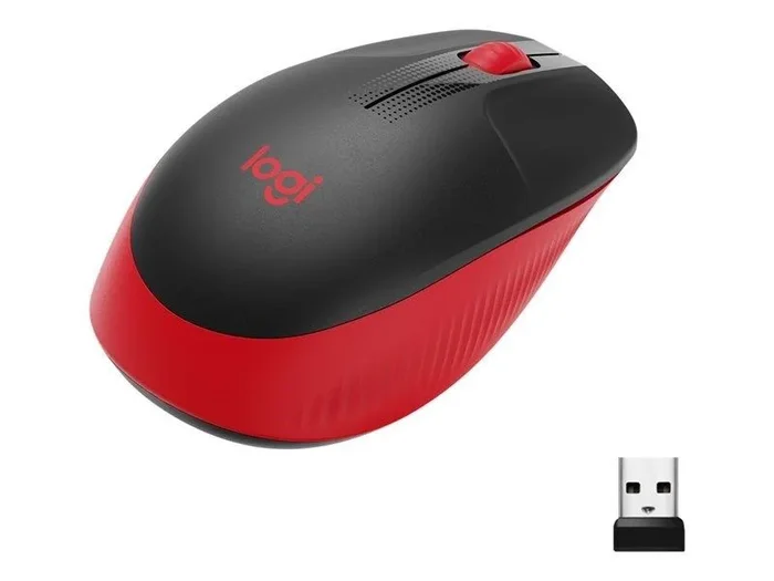 Logitech Ratón Inalámbrico M190, Diseño Curvo Ambidiestro, Batería 18 Meses con Modo Ahorro, Receptor USB, Cursor y Desplazamiento Preciso, Rueda de Desplazamiento Amplio, Rojo