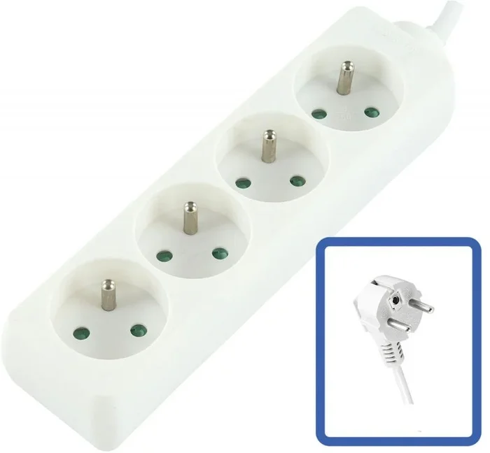 LOGON LPS060 base múltiple 3 m 4 salidas AC Blanco